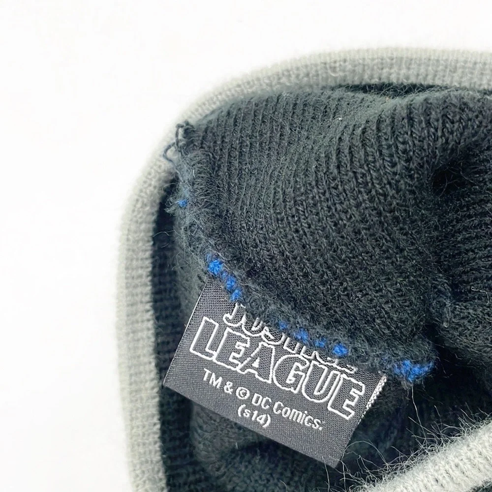 Justice League blue/black striped kids beanie